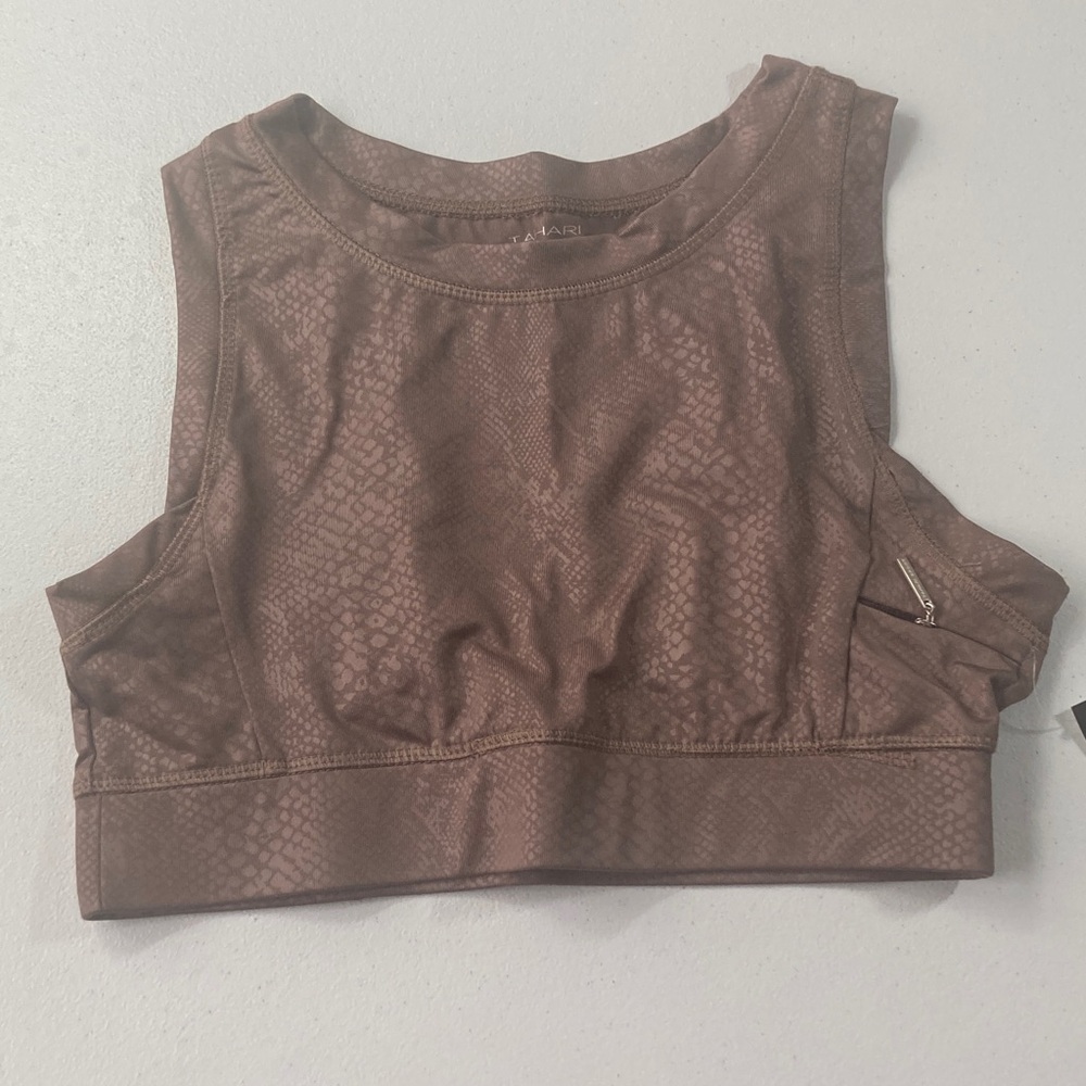 Tahari Sport sports bra tan snakeskin print animal print sports bra size L - Picture 15 of 15